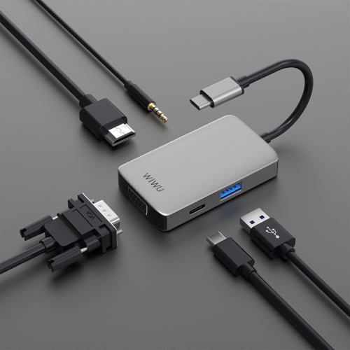 WIWU A513HVP 5 In 1 Type-C / USB-C Multifunctional Extension HUB Adapter