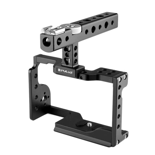 PULUZ Video Camera Cage Stabilizer with Handle for Sony A6600 / ILCE-6600(Black)