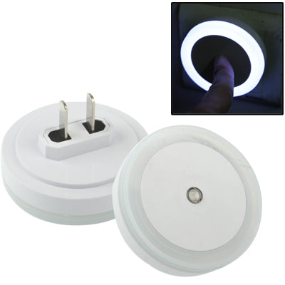 LED Light Control High Brightness Bedside Night Light with Socket(White)