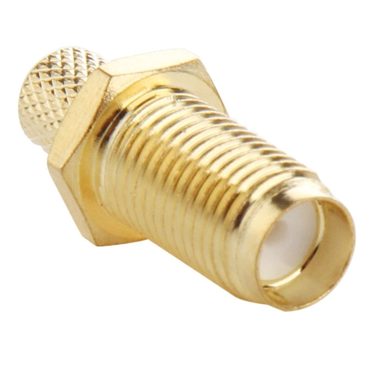 10 PCS Gold Plated RP-SMA Female Crimp RF Connector Adapter for RG58 / RG400 / RG142 / LMR195 Cable