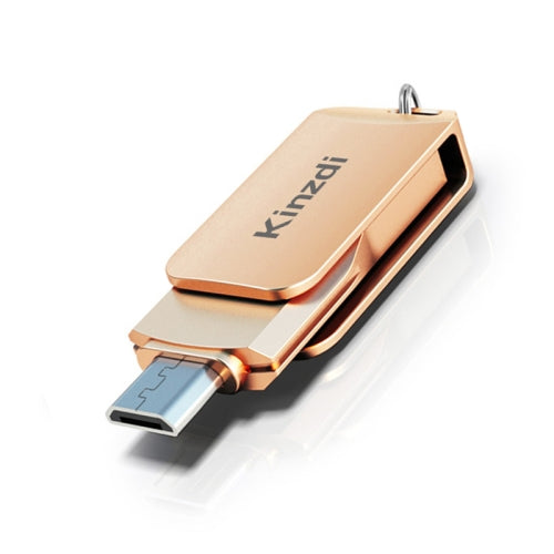 Kinzdi 128GB USB + Type-C Interface Metal Twister Flash Disk V8 (Rose Gold)