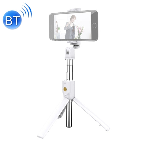 K10 Bluetooth 4.0 Mobile Phone Adjustable Bluetooth Selfie Stick Self-timer Pole Tripod (White)