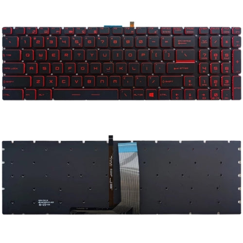 US Version Keyboard with Backlight for MSI GT62 GT72 GE62 GE72 GS60 GS70 GL62 GL72 GP62 GT72S GP72 GL63 GL73 (Red)