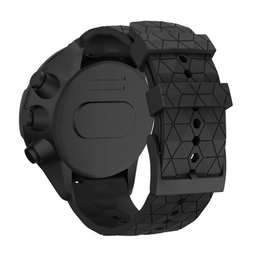 For Suunto Spartan Sport & Suunto 9 / 9 Baro / D5 Universal Football Texture Silicone Strap(Black)