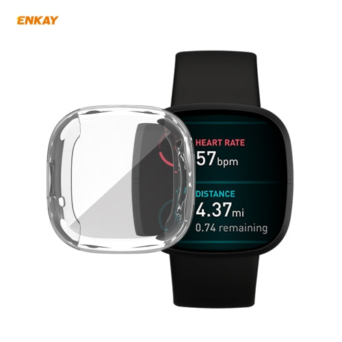 For Fitbit Versa 3 / Fitbit Sense ENKAY Hat-Prince ENK-AC8208 Full Coverage Transparent TPU Soft Case