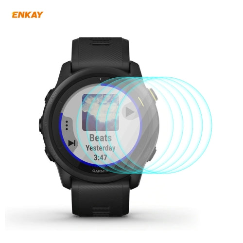 5 PCS For Garmin Forerunner 745 ENKAY Hat-Prince 0.2mm 9H 2.15D Curved Edge Tempered Glass Film