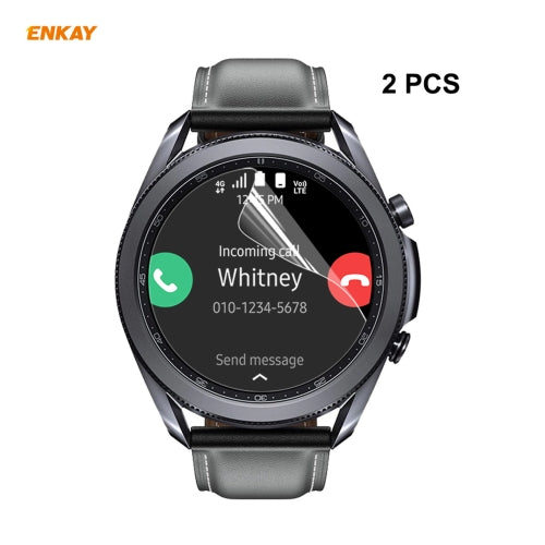 For Samsung Galaxy Watch3 45mm 2 PCS ENKAY Hat-Prince Clear HD PET Screen Protector Film