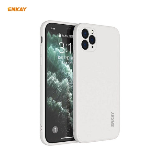 For iPhone 11 Pro Hat-Prince ENKAY ENK-PC065 Liquid Silicone Straight Edge Shockproof Protective Case(Beige)