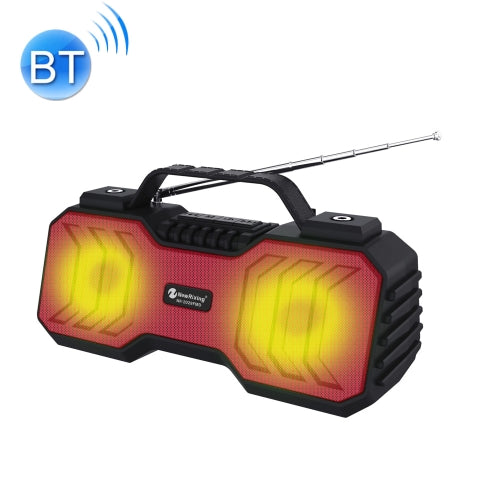 NewRixing NR-2029FMD TWS LED Flashlight Bluetooth Speaker, Support TF Card / FM / 3.5mm AUX / U Disk / Hands-free Calling(Red)