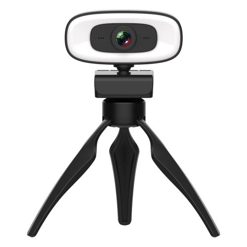 C10 2K HD Without Distortion 360 Degrees Rotate Three-speed Fill Light USB Free Drive Webcams, Built-in Clear Sound Microphone