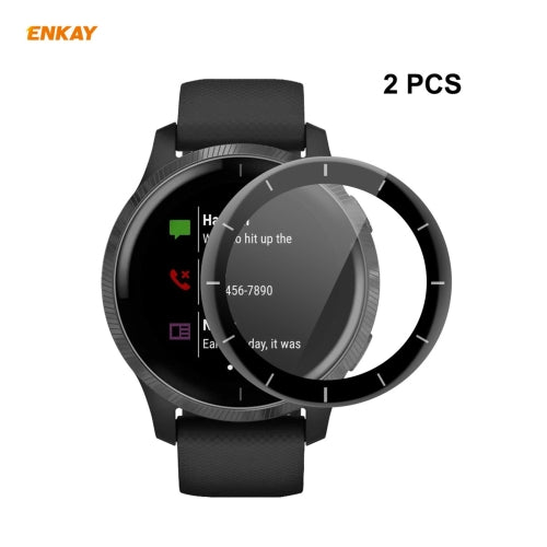 For Venu 2 / Vivoactive 4 45mm 2 PCS ENKAY Hat-Prince 3D Full Screen Soft PC Edge + PMMA HD Screen Protector Film