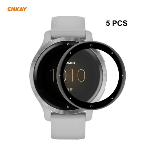 For Garmin Venu 2S / Vivoactive 4S 40mm 5 PCS ENKAY Hat-Prince 3D Full Screen Soft PC Edge + PMMA HD Screen Protector Film