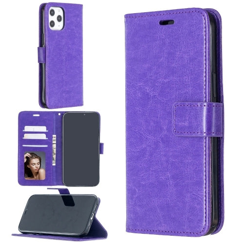 Crazy Horse Texture Horizontal Flip Leather Case with Holder & Card Slots & Wallet & Photo Frame For iPhone 13 mini(Purple)