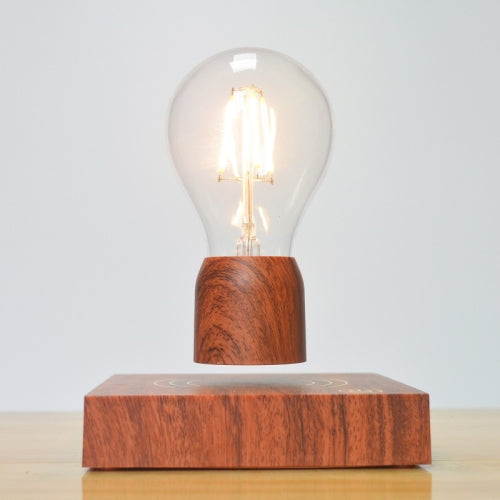 Retro Magnetic Floating Bulb Wood Color Substrate LED Home Decoration Lamp