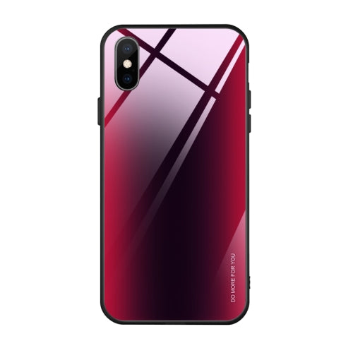 Mocolo Gradient Color Glass Phone Case for iPhone X/ XS(Dark Red Black)