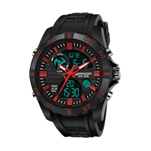 SANDA 791 Watch Genuine Fashion Sports Multifunction Electronic Watch Popular Men luminous Wrist Watch(Red)