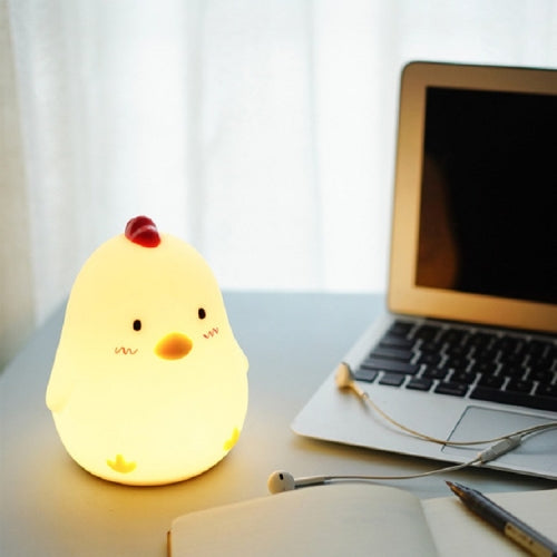 Creative Smart Chicken Wake Up Light Snooze Alarm Bedside Night Light(White)