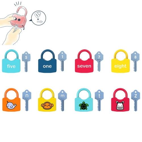 8 PCS Children Alphanumeric and Number Matching Lock Early Educational Toys, Random Style Delivery