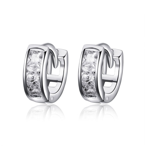 Sterling Silver Cubic Zircon Geometric Small Earrings Women Jewelry