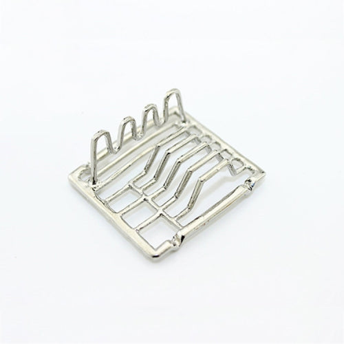 Miniature Doll House Mini Dish Shelf Kitchen Toys(Silver)