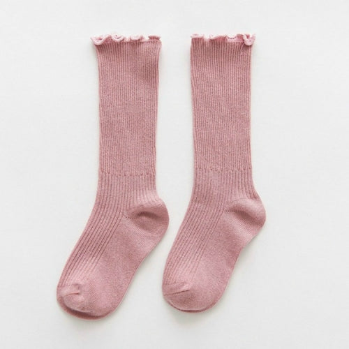 4 Pairs Spring and Autumn Children Cotton Candy Color Tube Socks, Size:1-3 Years old(Pink)