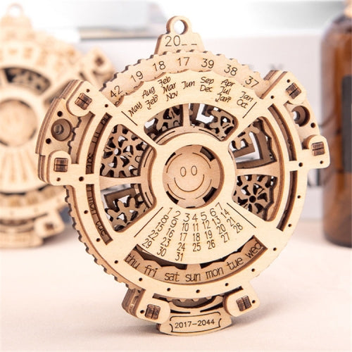 Children Wooden Mechanical Gear Perpetual Calendar 3D Puzzle Model DIY Assembled Toys