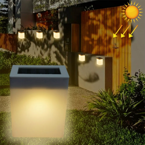 Solar Energy Saving Lamp Outdoor Garden Fence Wall Light(Warm Light)