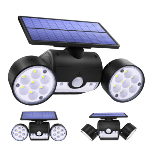 30 LEDs Solar Light Dual Head Solar Lamp PIR Motion Sensor Spotlight Waterproof Outdoor Adjustable Angle Lights