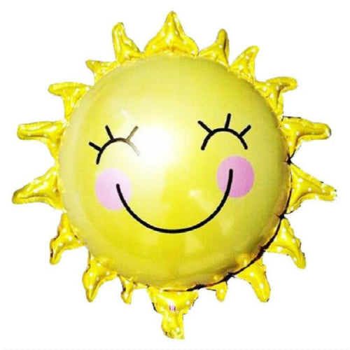 2 PCS Balloon Cartoon Smile Sun Flower Aluminum Balloon Party Decoration Supplies, Size:65x66cm Yellow Sunflower