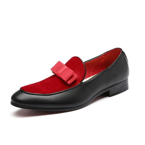 Bowknot Wedding Dress Male Flats Gentlemen Casual Shoes, Shoe Size:42(Red)