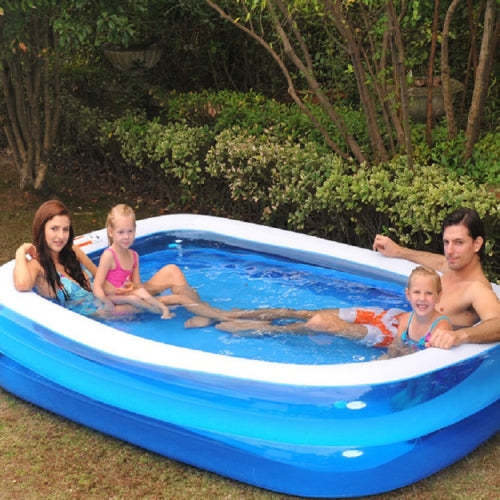 Children Outdoor Two-ring Rectangular Inflatable Swimming Pool, Specification:262cm Pool