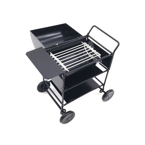 1:12 Mini House Toy Simulation Outdoor Square Cart Oven(Black )