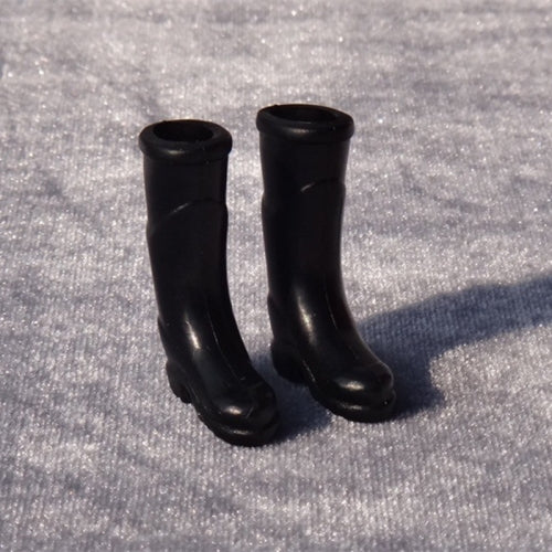 3 Pairs 1:12 Dollhouse Doll House Simulation Model mini Accessories Plastic Long Tube Rain Boots(Black)