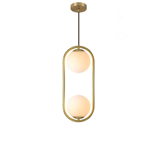 Restaurant Chandelier Single Head Creative Personality Simple Modern Copper Lamp without Light Source, Shape Style:Oval C1