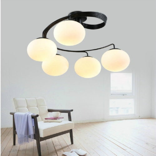 5 Heads Simple Ceiling Lamp Wrought Iron Round Creative Lighting without Light Source