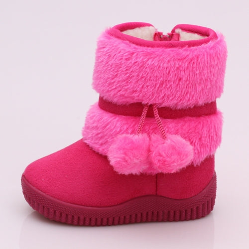 Children Winter Comfort Warm Shoes Thick Snow Boots, Shoe Size:35(Rose Red)