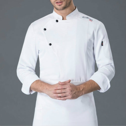 Long Sleeve Chef Clothes Overalls, Size:XL(White)