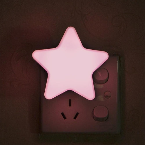 Light Sensor Control Mini Star LED Night Light, EU Plug(Pink)