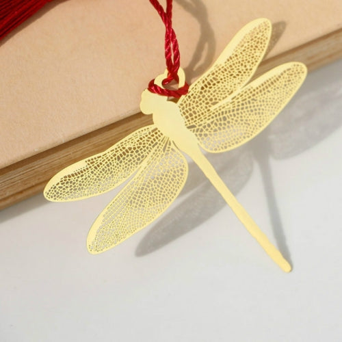 Brass Dragonfly Classical Metal Bookmark Office Accessories School Supplies(Gold)