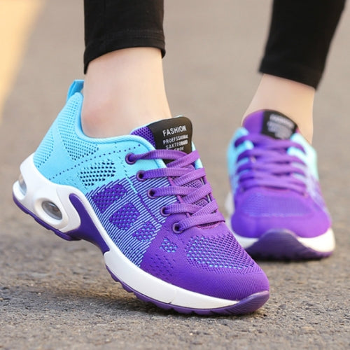 Women Shoes Breathable Mesh Soft Sole Sneakers, Size:35(Purple)