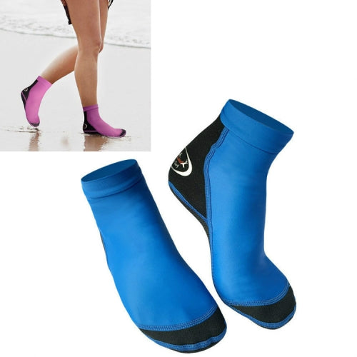 DIVE & SAIL 1.5mm Neoprene + Nylon Snorkeling Socks Diving Socks Anti-slip Anti-scratch Beach Socks, Size:S (33-35)(Men Blue)