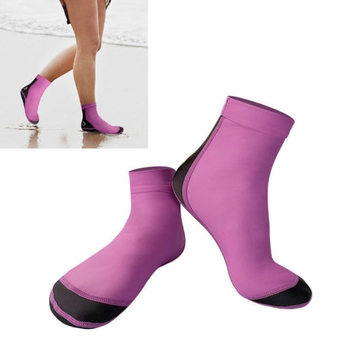 DIVE & SAIL 1.5mm Neoprene + Nylon Snorkeling Socks Diving Socks Anti-slip Anti-scratch Beach Socks, Size:L (39-42)(Women Purple)