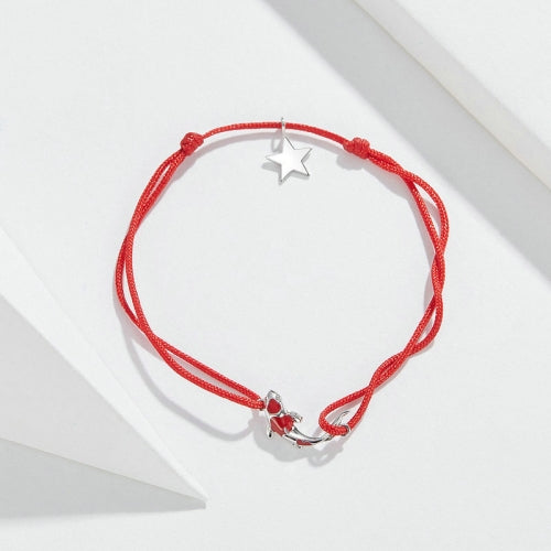 Sterling Silver Red String Bracelet Koi Star Bracelet Jewelry