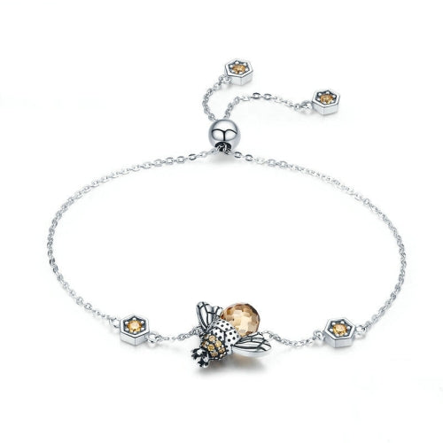 Little Bee Sterling Silver Ladies Bracelet S925 Inlaid Zircon Ladies Bracelet