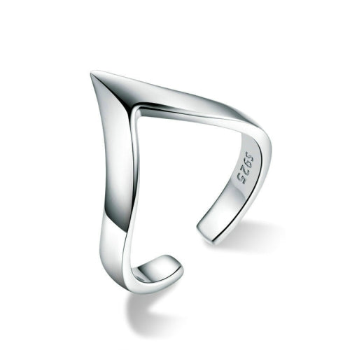 S925 Sterling Silver Ring Horn Point Opening Ladies Ring