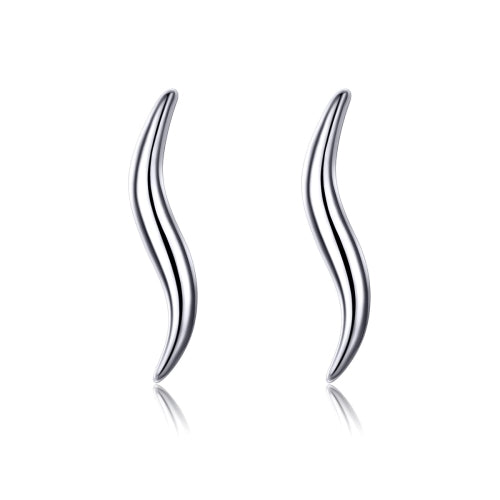 S925 Sterling Silver Temperament Earrings Female Line Earrings Platinum-plated Jewelry