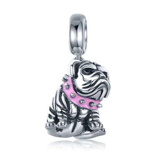 S925 Sterling Silver Beaded Bulldog Charm Accessory Bracelet Accessory