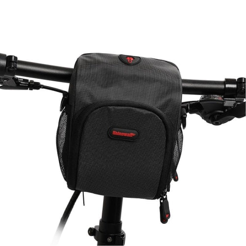 Rhinowalk Bicycle Front Handlebar Bag Multifunctional Shoulder Waterproof Mobile Phone Bag Cycling Riding Equipment Bag(Black)