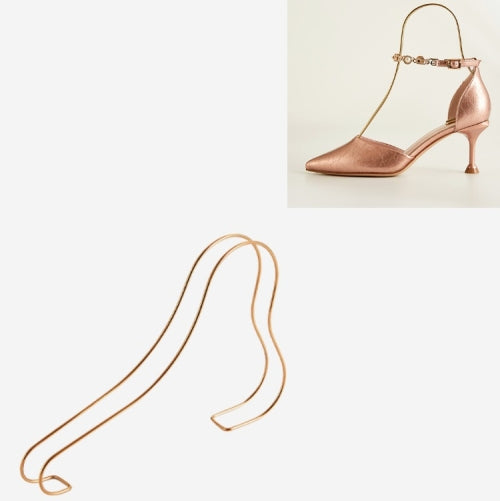 3 PCS Stainless Steel High Heels Display Stand Metal Elastic Shoe Support Shoe Support Bracket, Colour: Rose Gold