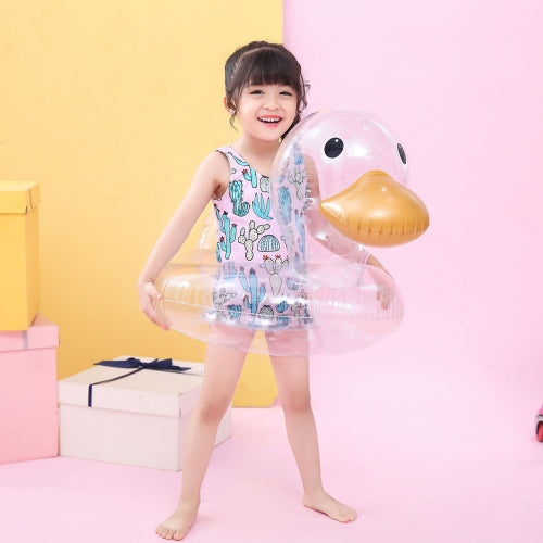 Y-100 Children Transparent Duck Shape Swimming Ring, Size:70 x 44cm